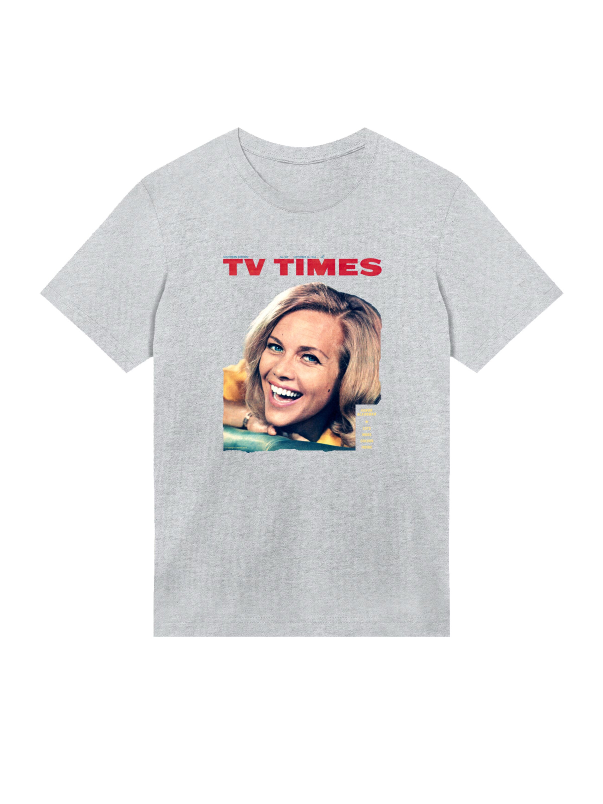T-Shirt 'TV Times Honor Blackman 1964 Cover' F4NT4STIC en gris : devant
