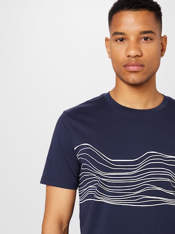 ARMEDANGELS T-Shirt 'JAAMES SOUND WAVES' (GOTS) in Blau