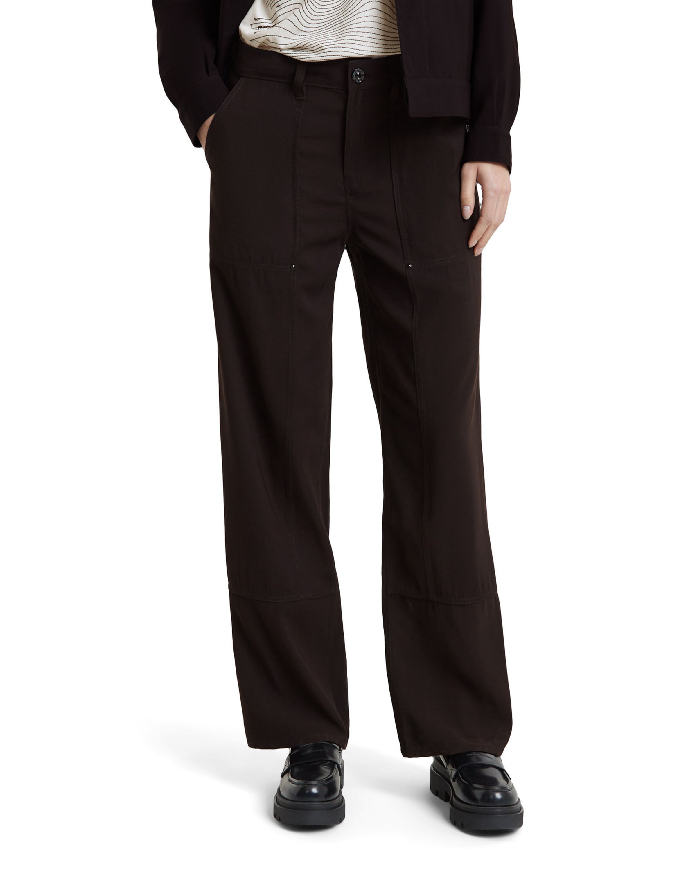 G-STAR Wide Leg Hose in Schwarz: Vorderseite