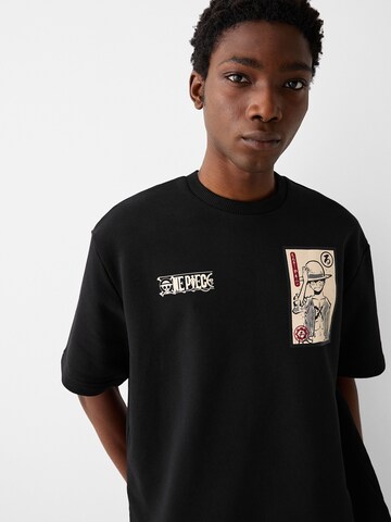 Bershka Majica | črna barva