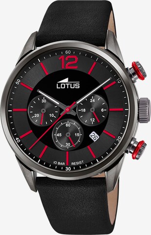 Lotus Analog Watch in Black: front