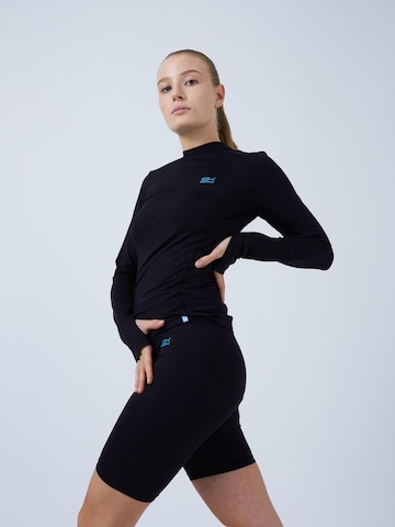 SPORTKIND Functioneel shirt 'High-Neck' in Zwart: voorkant