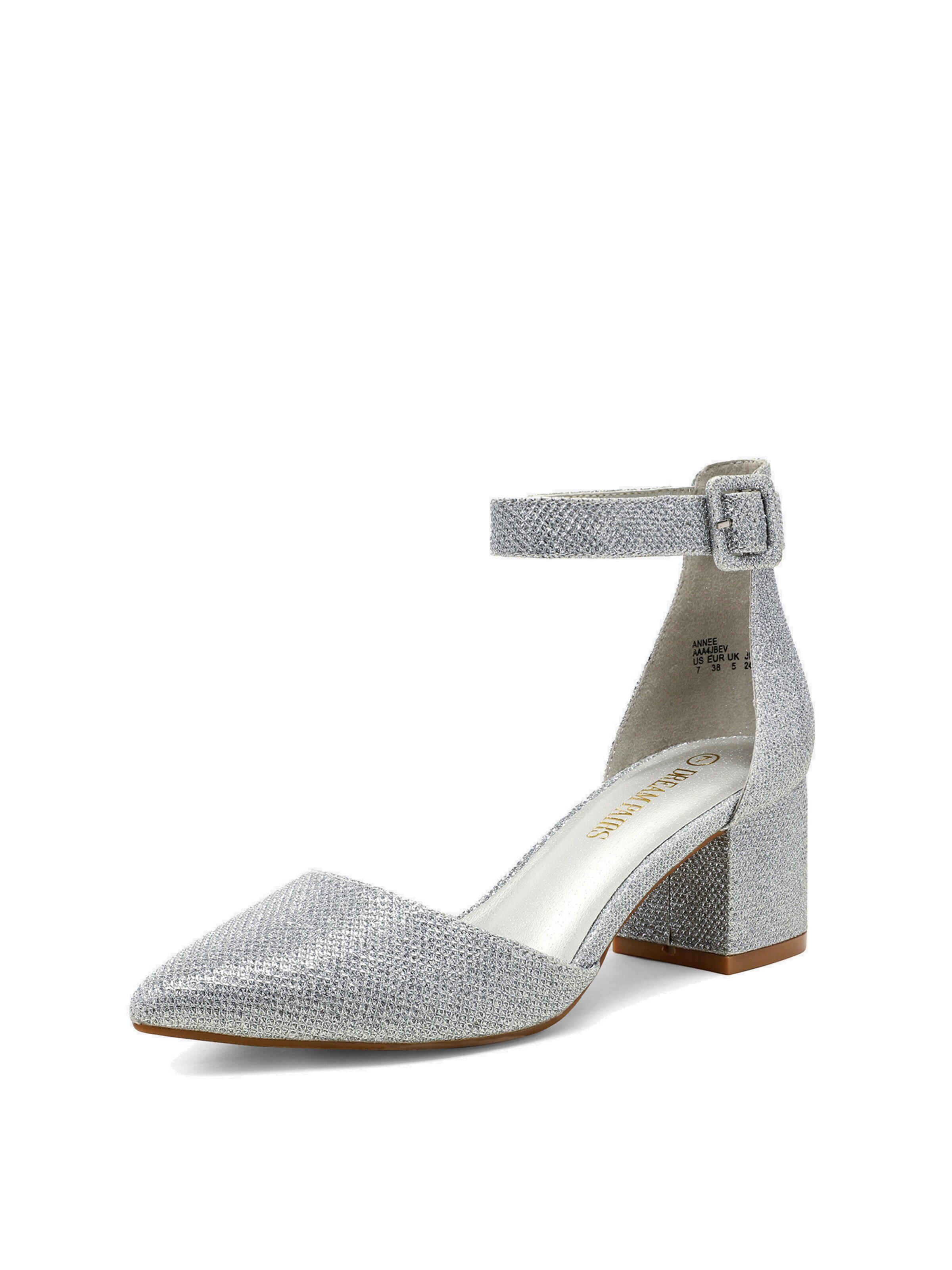 Dream Pairs Pumps 'DREAM PAIRS Hochzeitsschuhe Damen Spangenpumps' in Silver: front
