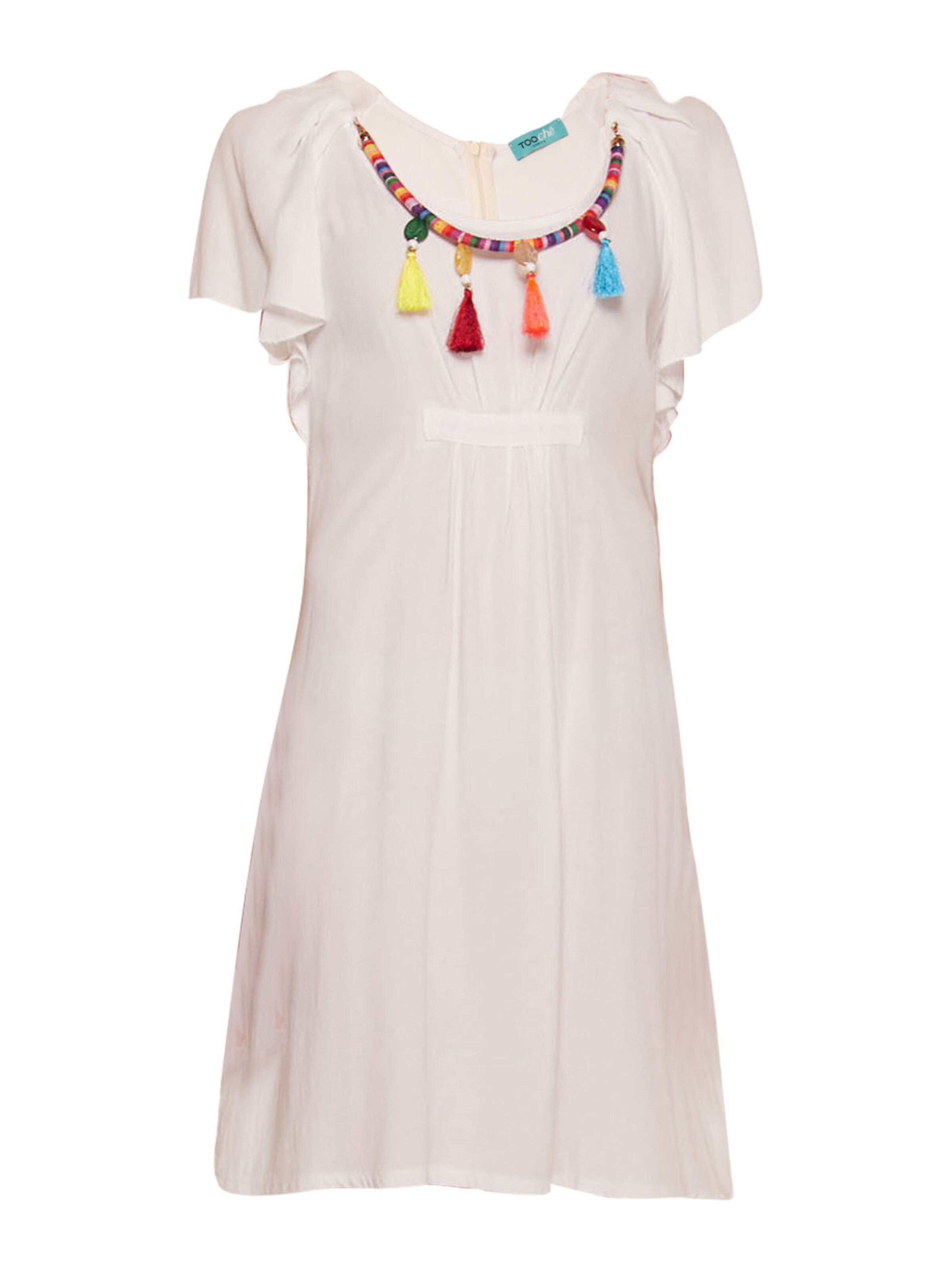 TOOche Kleid in blau / gelb / bordeaux / naturweiß, Produktansicht