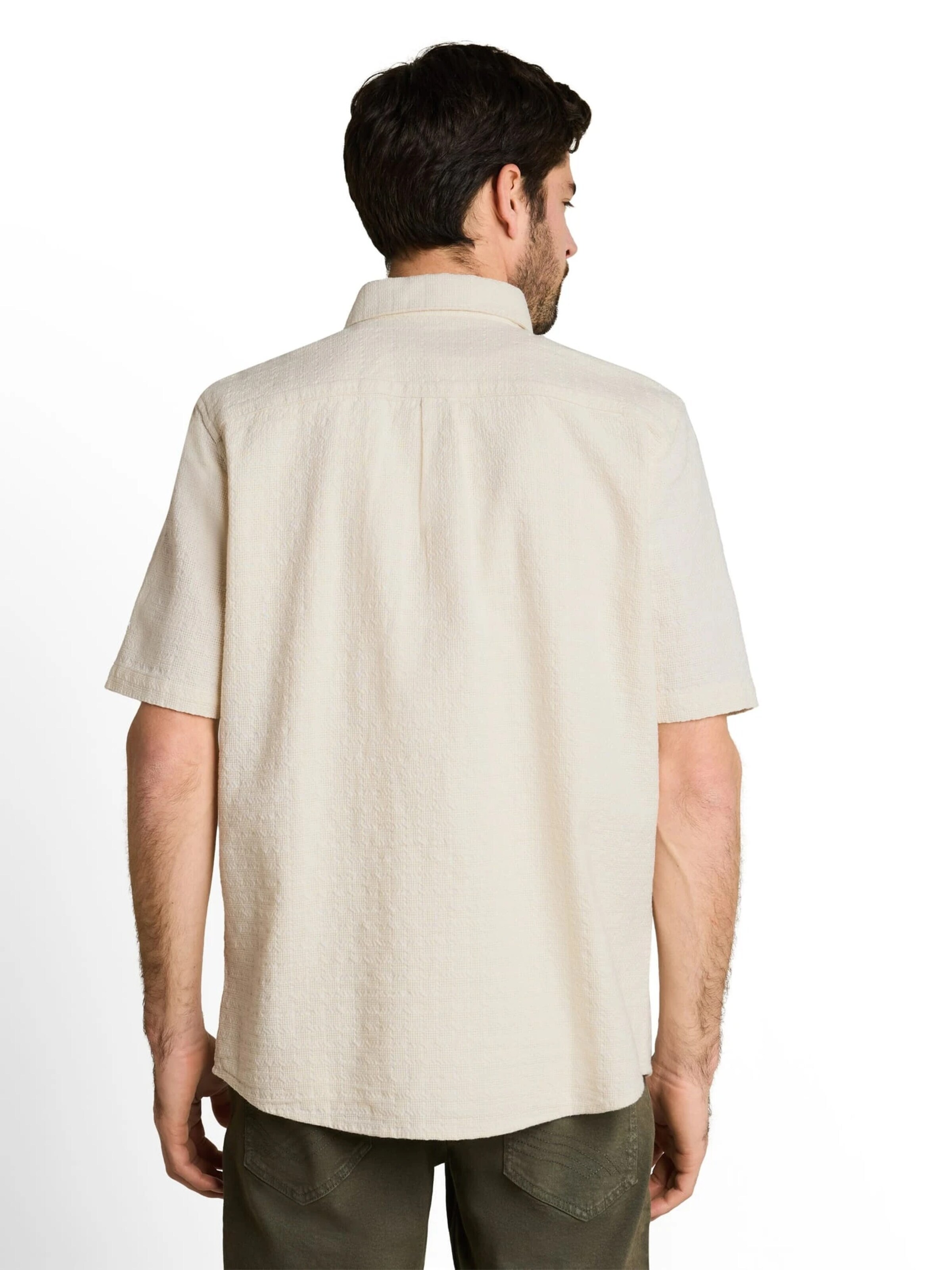 TOM TAILOR Comfort fit Button Up Shirt in Beige