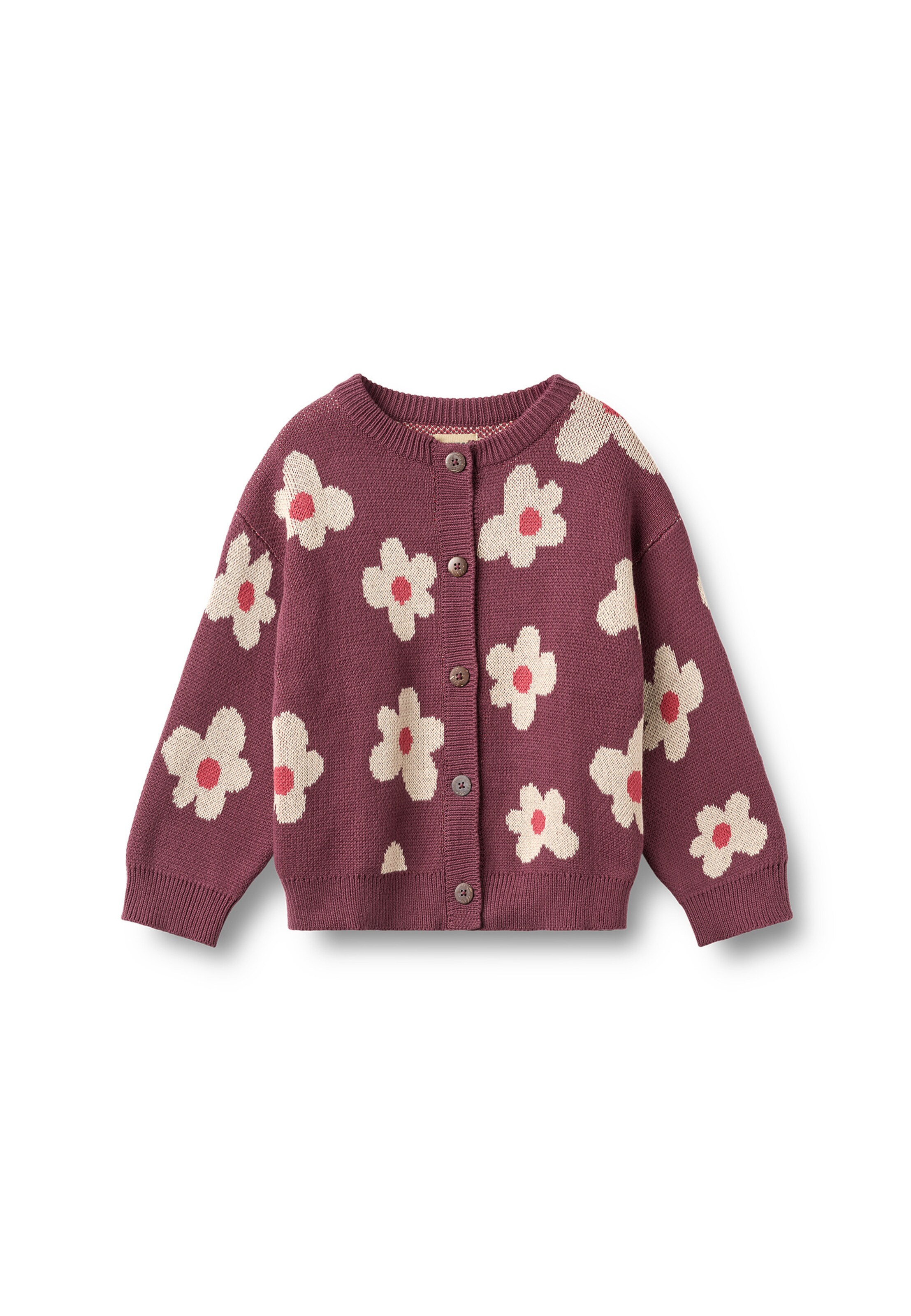 WHEAT Strickjacke 'Alvilda' in 104 in beige / cyclam / magenta, Produktansicht