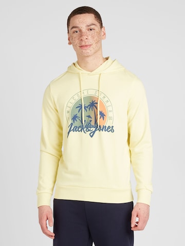 JACK & JONES Sweatshirt 'SUMMER VIBE' i gul: framsida