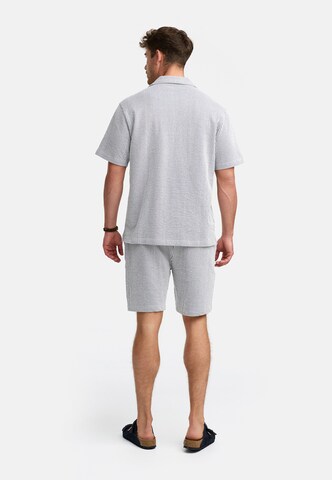 INDICODE JEANS Pyjama kort 'Lino' in Blauw