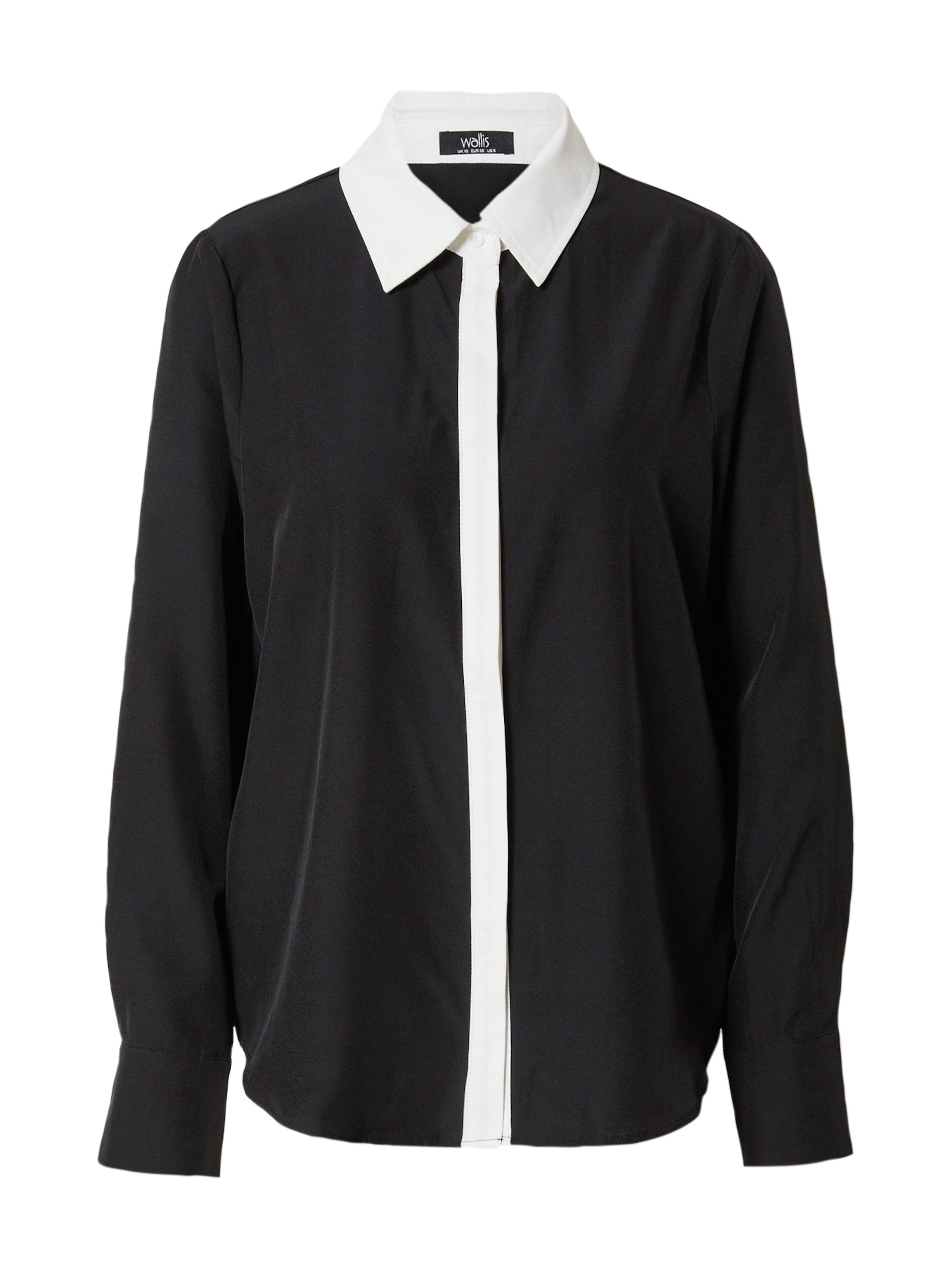 Wallis Curve Bluse i sort: forside