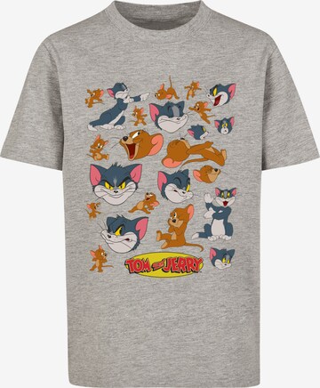 F4NT4STIC Shirt 'Tom And Jerry Many Faces' in Grey: front