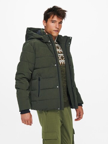 Veste mi-saison 'Cayson' Only & Sons en vert : devant