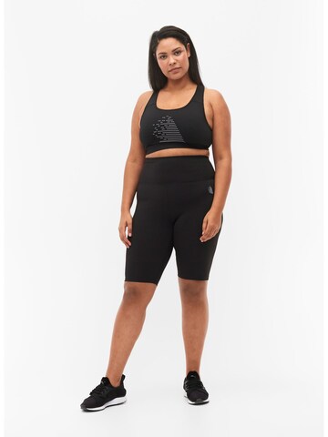 Active by Zizzi Skinny Sporthose 'ASUS' in Schwarz