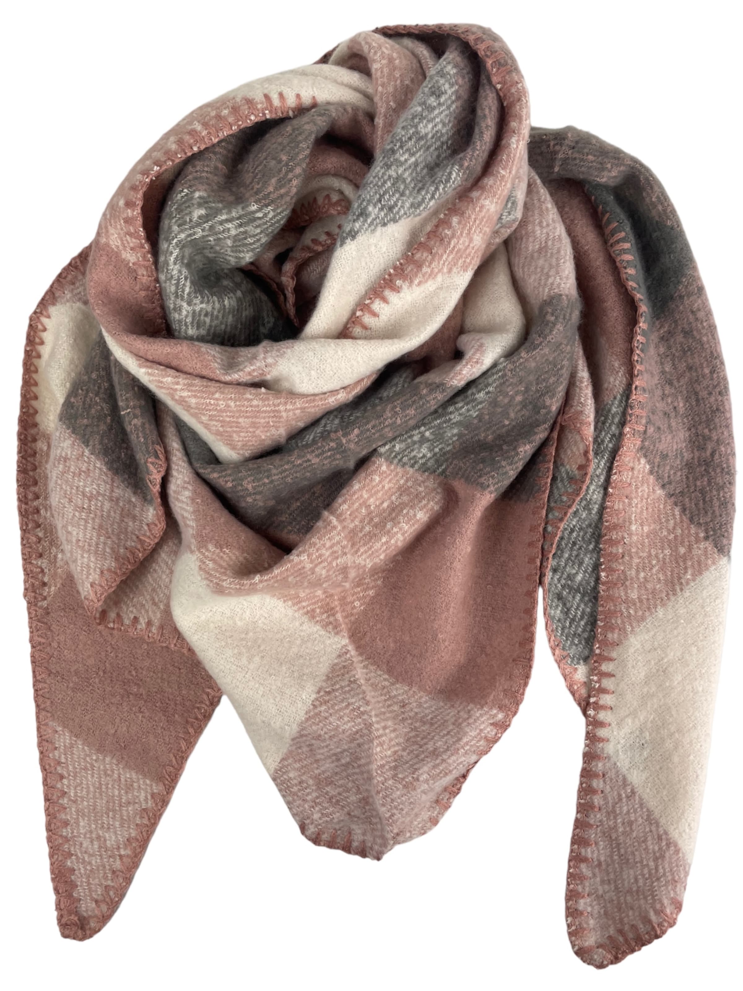 Kumixi Oversizeschal 'Dreiecksschal'‌‌‌‌‌ in Pink: Vorderseite