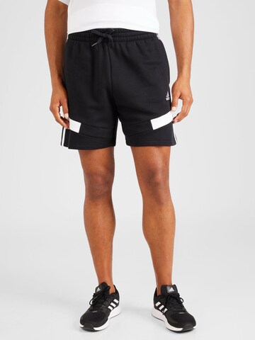 ADIDAS SPORTSWEAR Regular Workout Pants in Black: front