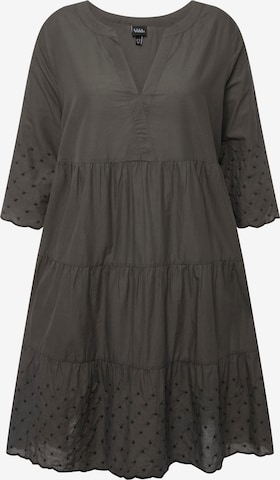 Ulla Popken Midikleid in Grau: predná strana