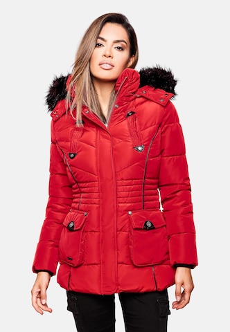 MARIKOO Winter Jacket 'Vanilla' in Red: front