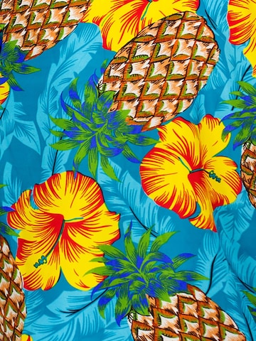 King Kameha Wrap 'Pineapple Hibiscus' in Blue
