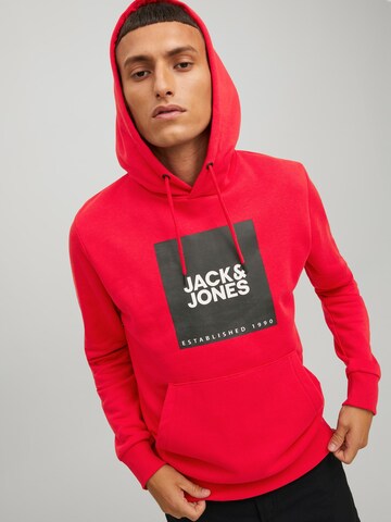 JACK & JONES - Sweatshirt 'LOCK' em vermelho