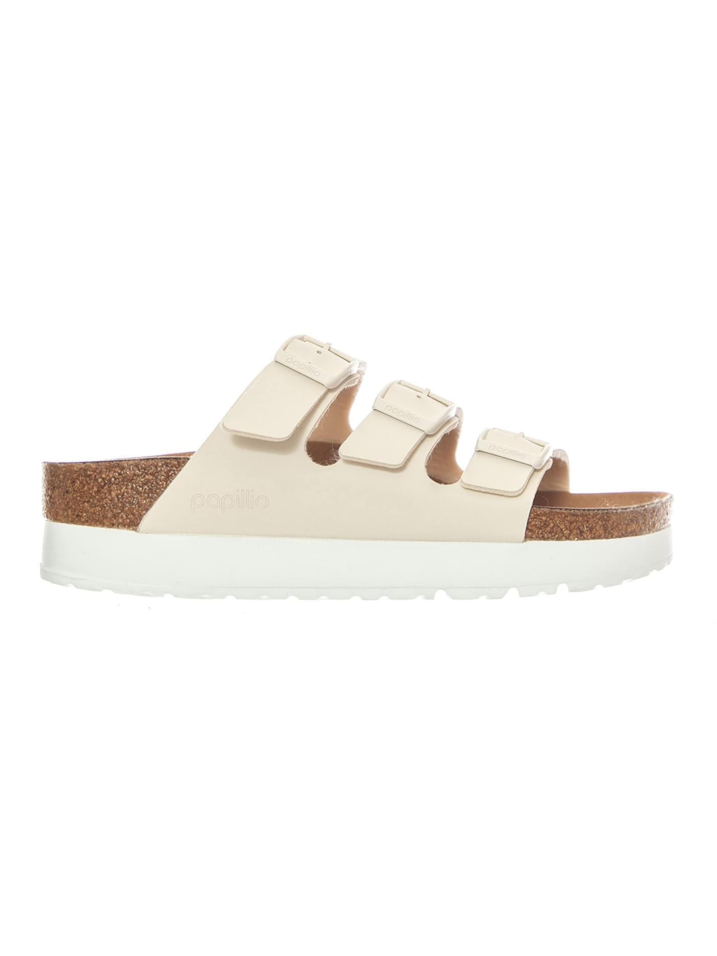 BIRKENSTOCK Sandaal 'Florida III Platform Vegan Birko Flor Narrow Fit Eggshell' in 36 in de kleur Wit, Productweergave