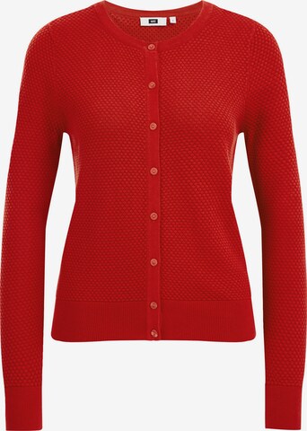 WE Fashion Knit Cardigan in Red: front