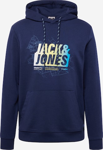 JACK & JONES Μπλούζα φούτερ 'MAP SUMMER' σε μπλε: μπροστά