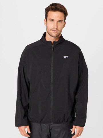 Veste de sport Reebok en noir : devant