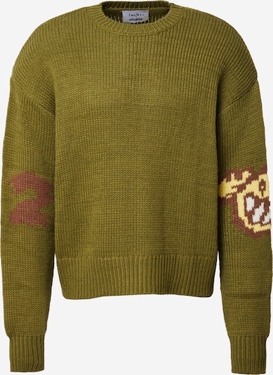 Smiles Sweater 'Yassin' in Brown / Yellow / Olive / White, Item view