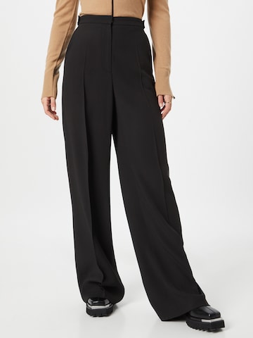BOSS Black Zvonové kalhoty Kalhoty s puky 'Tacilana' – černá: přední strana