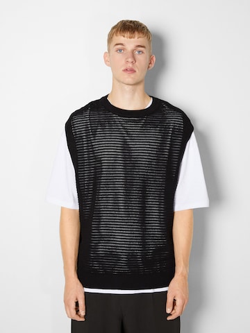 Bershka Sweater Vest in Black: front