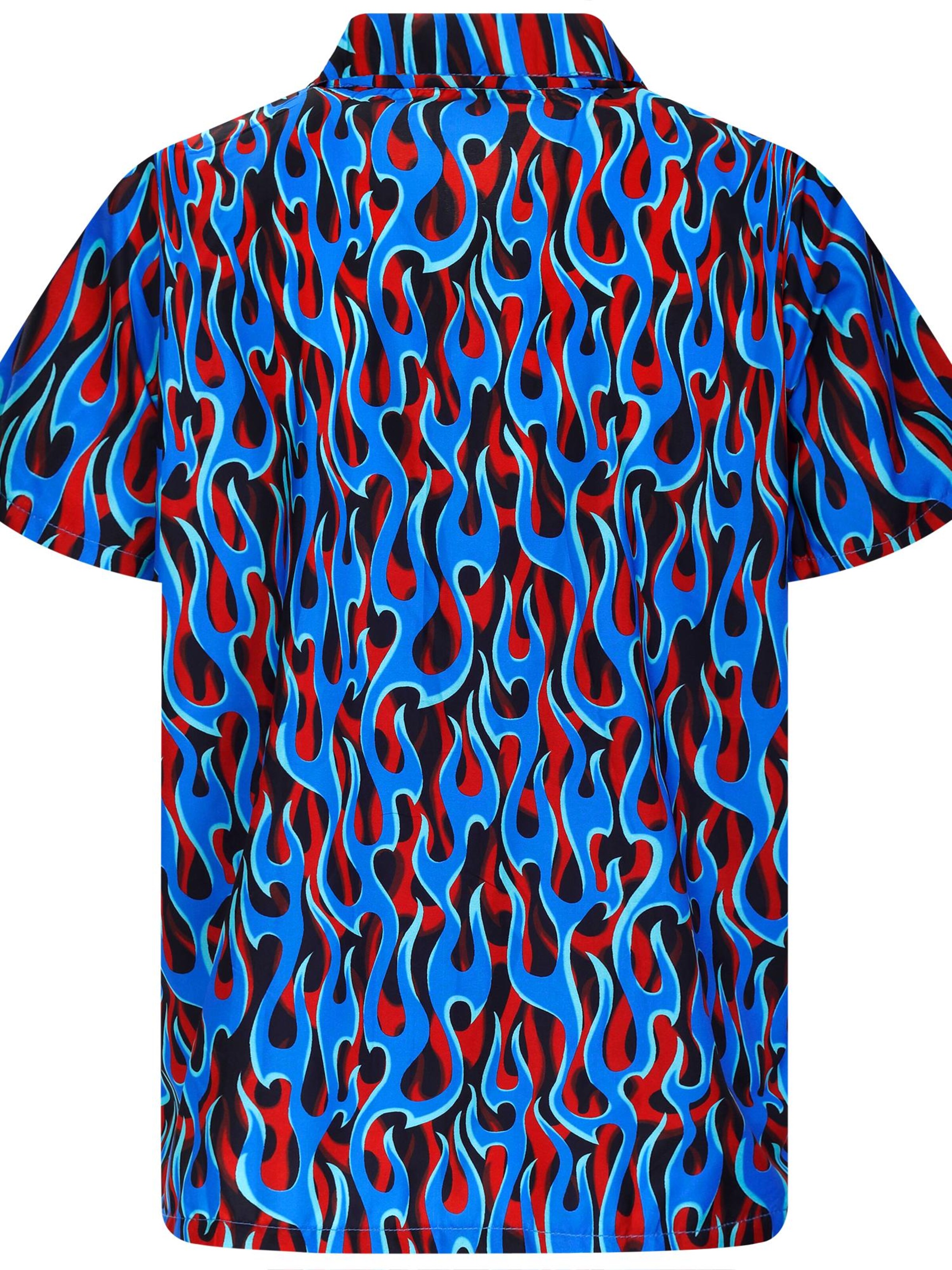 King Kameha Shirt 'Flames Allover' in Blue