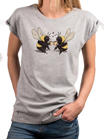 MAKAYA Shirt 'Kaffeeklatsch' in Grey