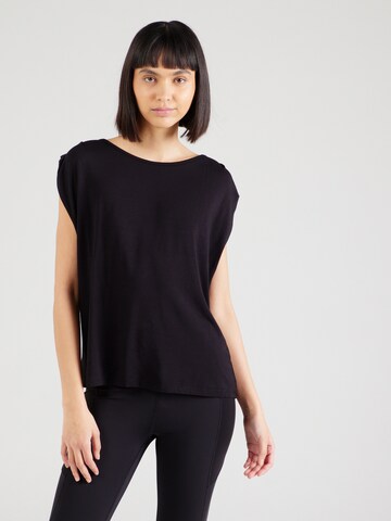 T-shirt fonctionnel CURARE Yogawear en noir : devant