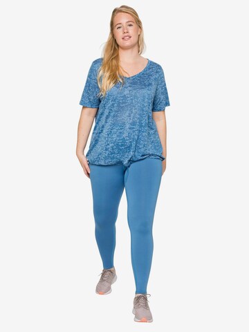 SHEEGO Skinny Workout Pants in Blue