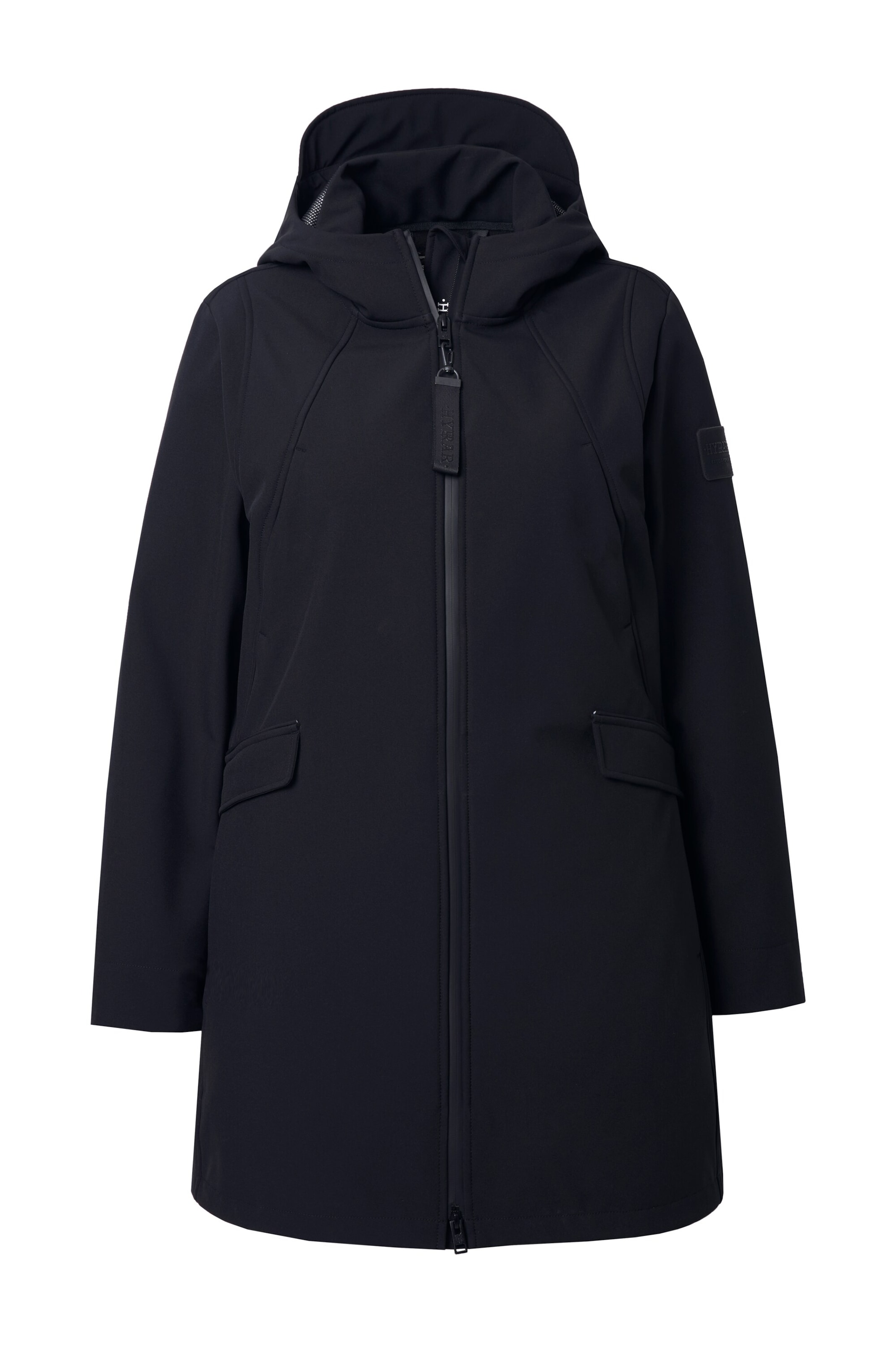 Ulla Popken Between-seasons coat in Black: front