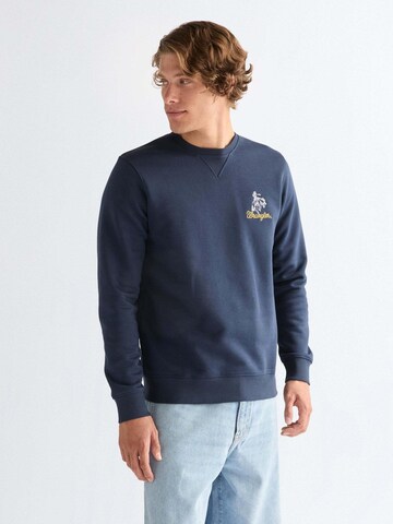 WRANGLER Sweatshirt 'Embroidery Crew' in Blue
