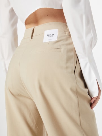 REPLAY - regular Pantalón plisado en beige