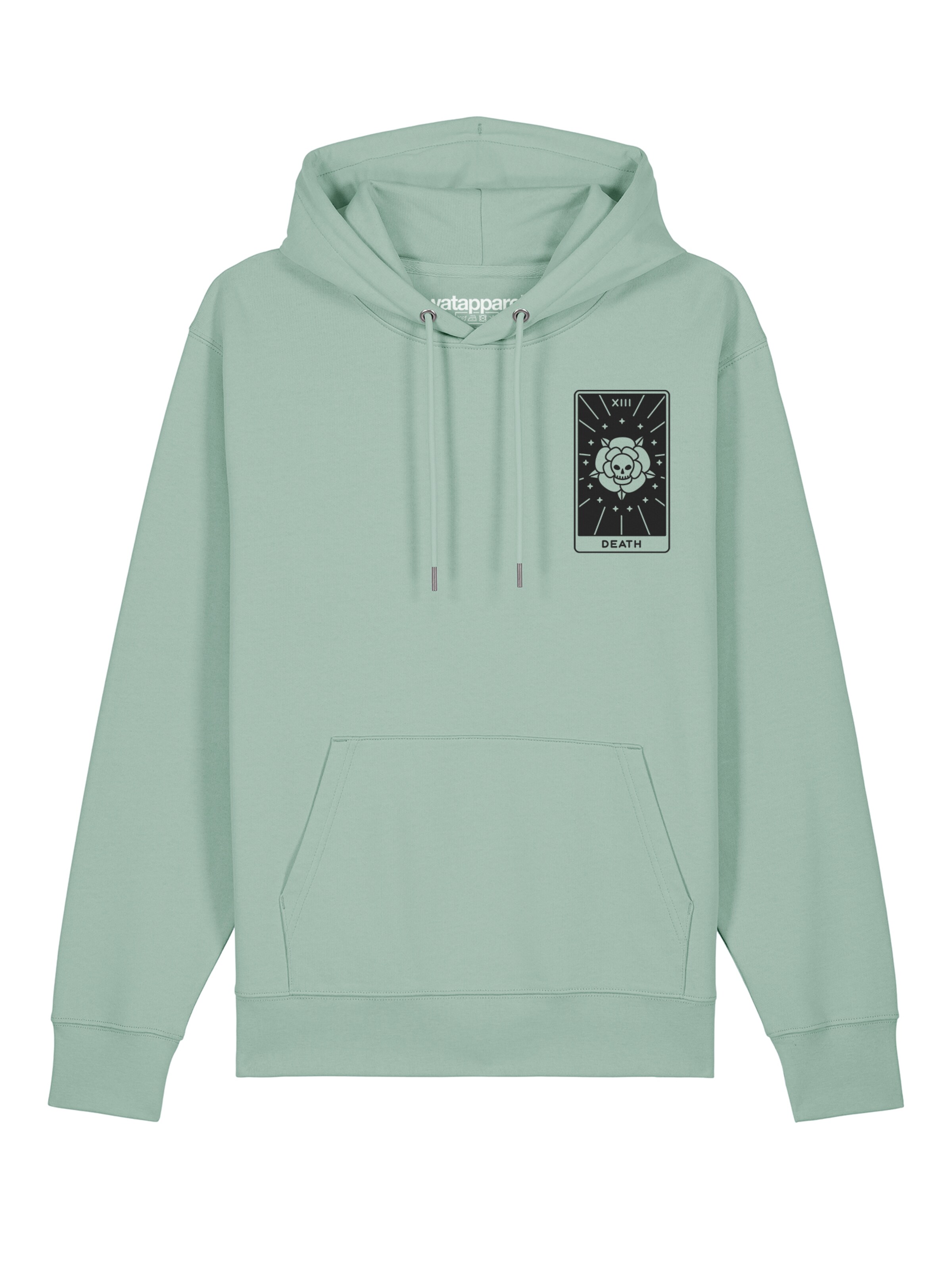 Watapparel Sweatshirt ' Tarot Death ' in Groen: voorkant