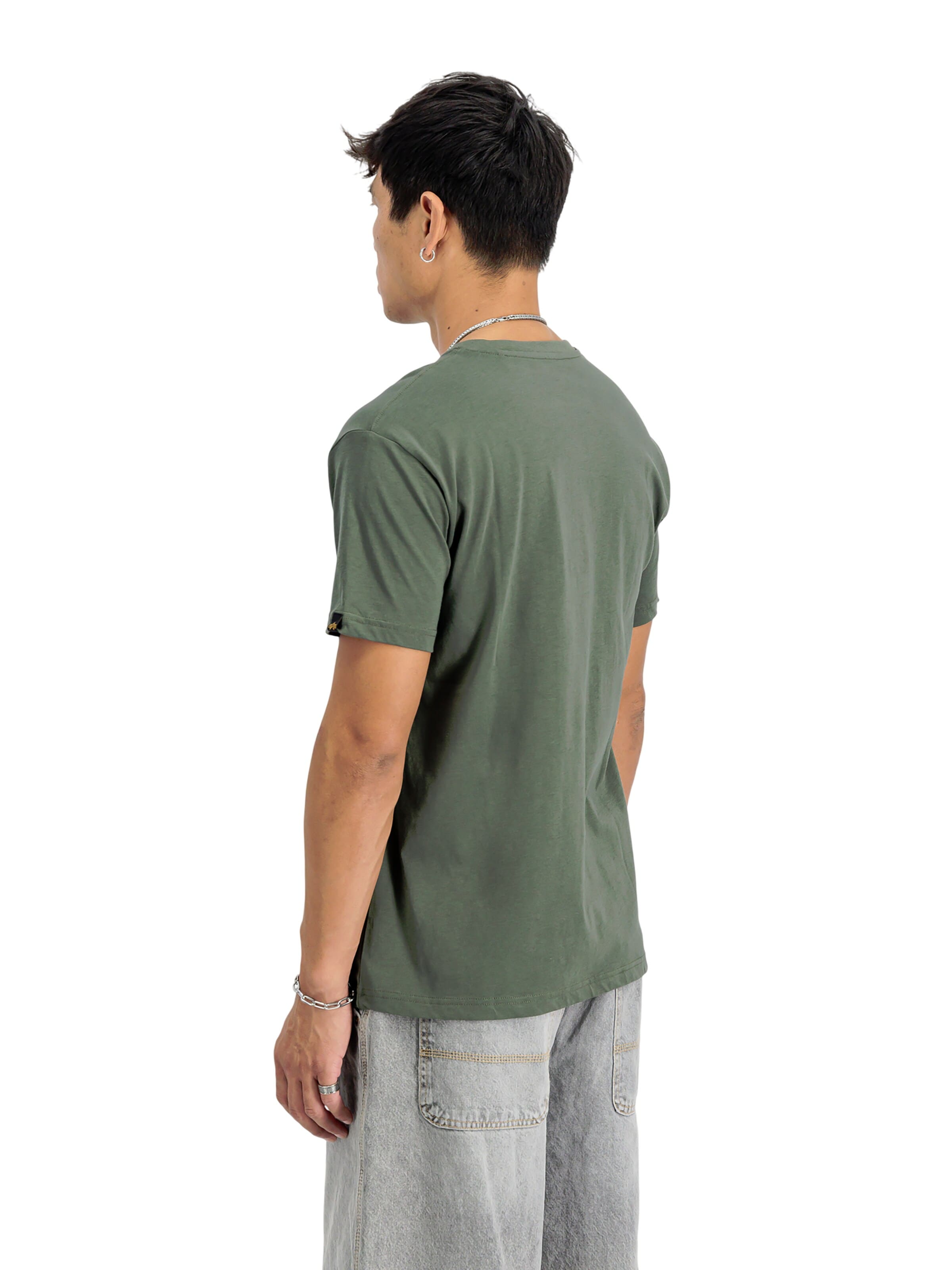ALPHA INDUSTRIES Regularny krój Koszulka w kolorze zielony