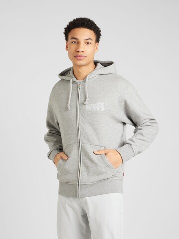 LEVI'S ® Sweatjacke 'Relaxed Graphic Zipup' in Grau: Vorderseite