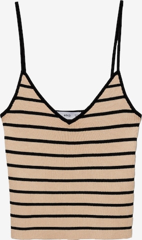 MANGO Broderad topp 'GALICIA' i brun: framsida