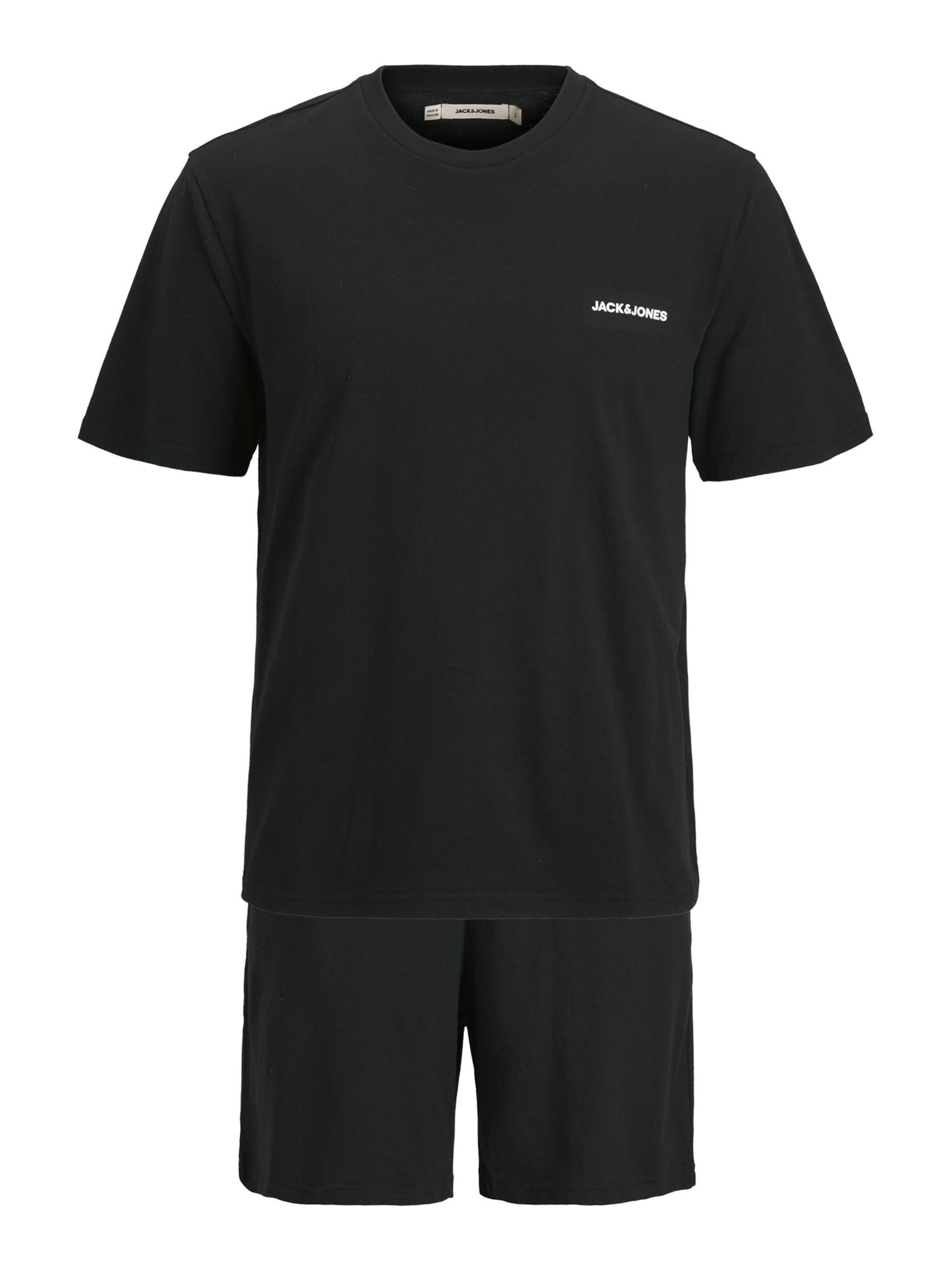 Pyjama court 'JACEVEREST' JACK & JONES en noir : devant