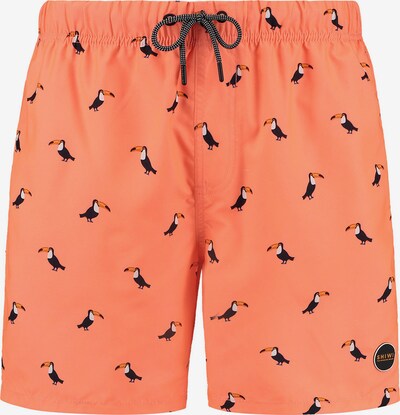 Shiwi Shorts de bain en orange / pêche / noir / blanc, Vue avec produit