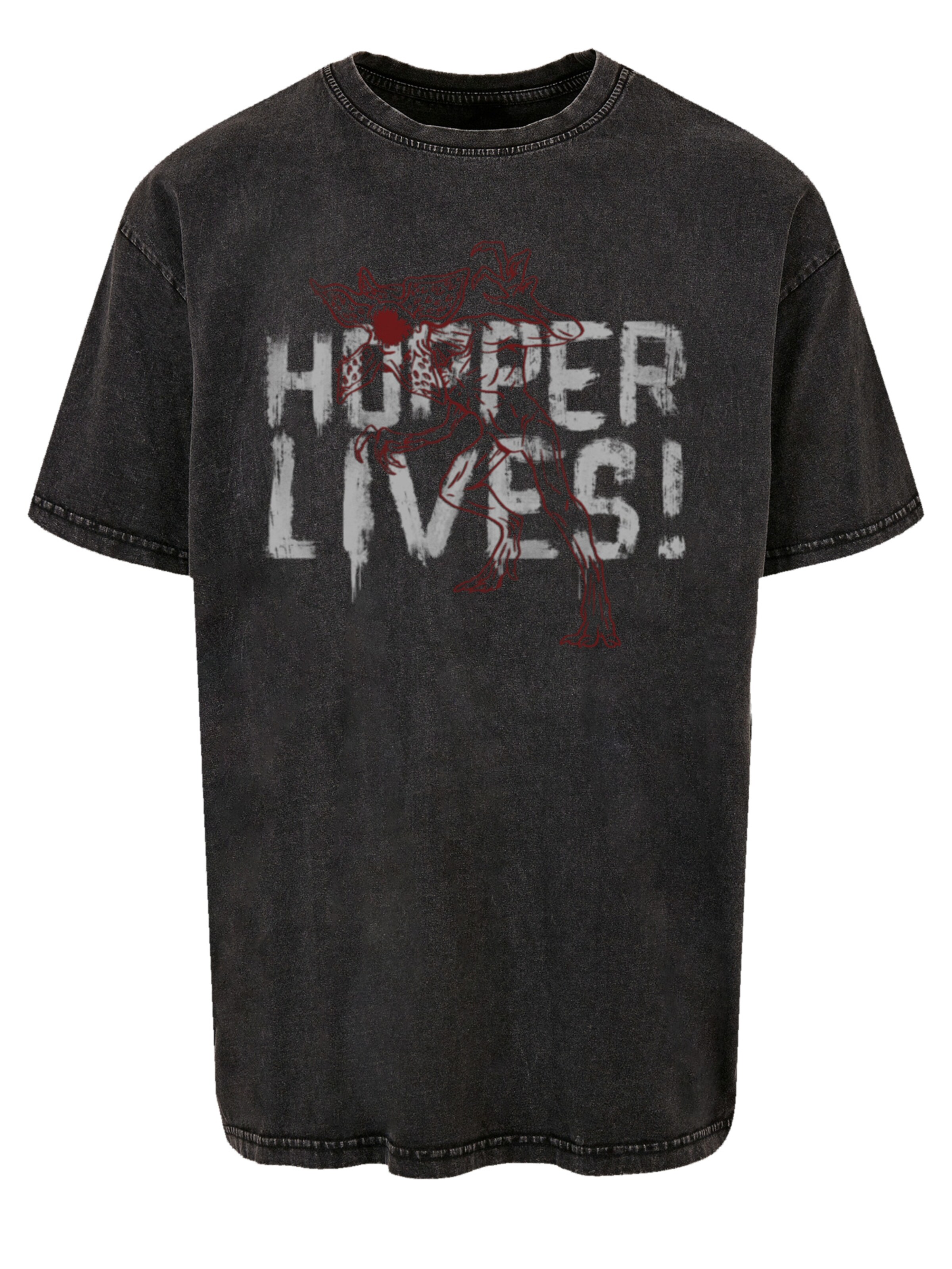 F4NT4STIC Shirt 'Stranger Things Hoppers Live Netflix TV Series' in Black: front