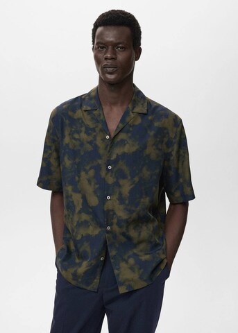 MANGO MAN Regular fit Button Up Shirt 'Lau' in Blue: front