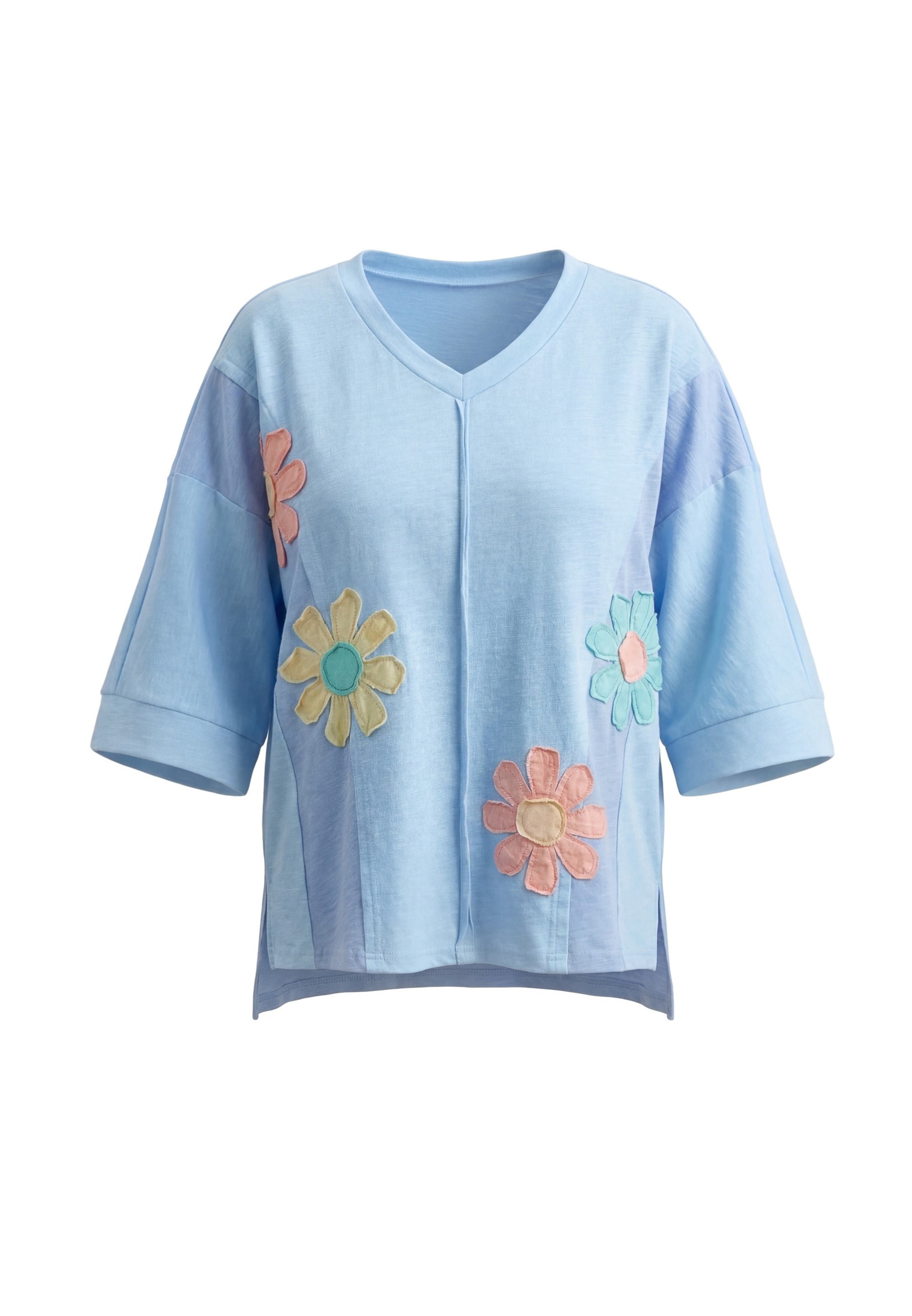 T-shirt Usha en bleu : devant