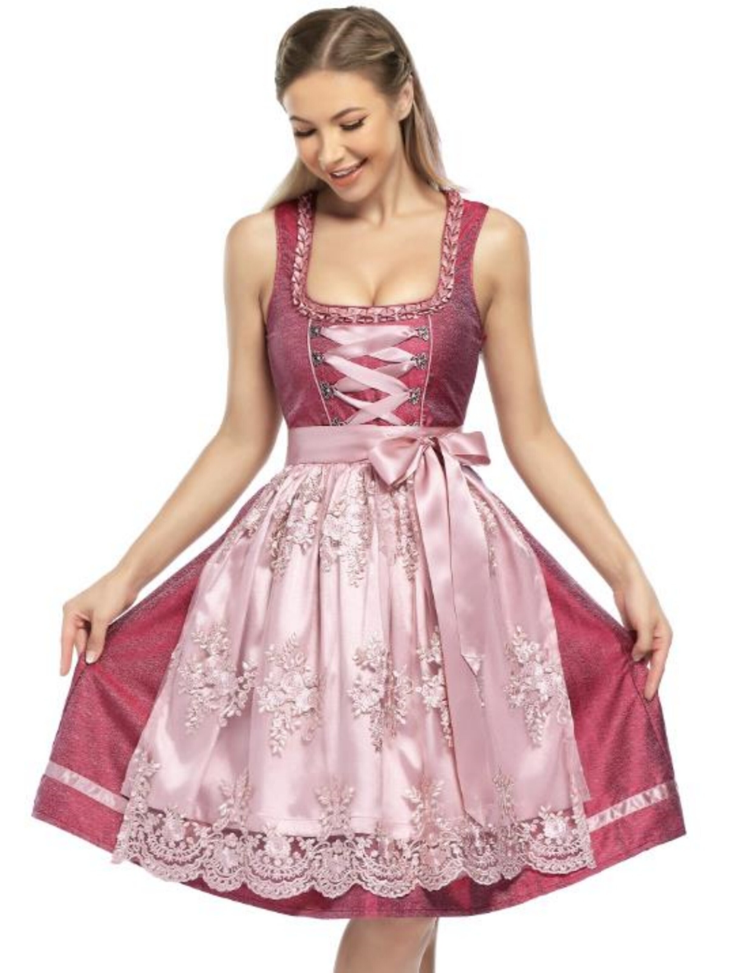 Yesfashion Dirndl in Pink: front