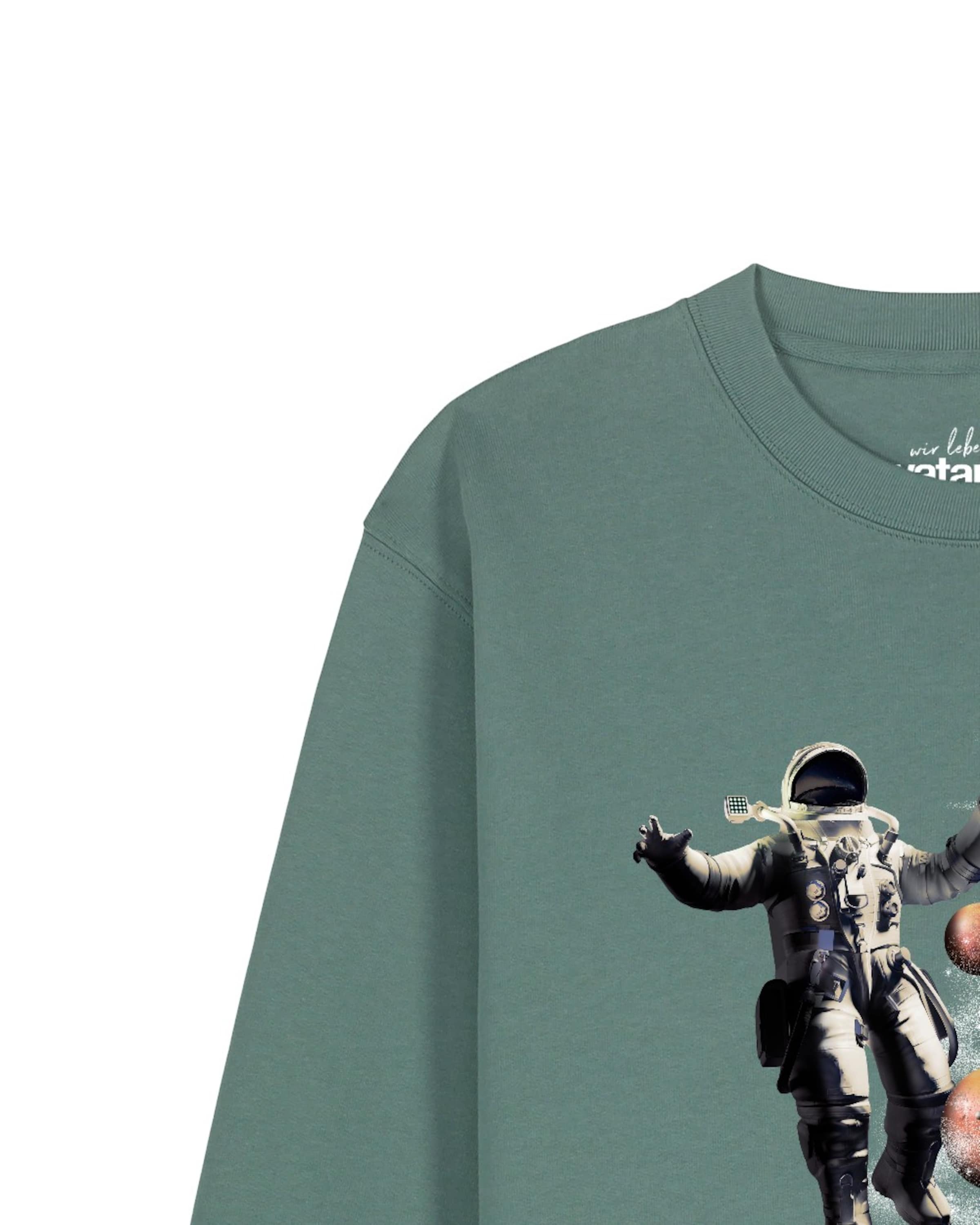 Watapparel Sweatshirt 'Weltraumreise' in Green