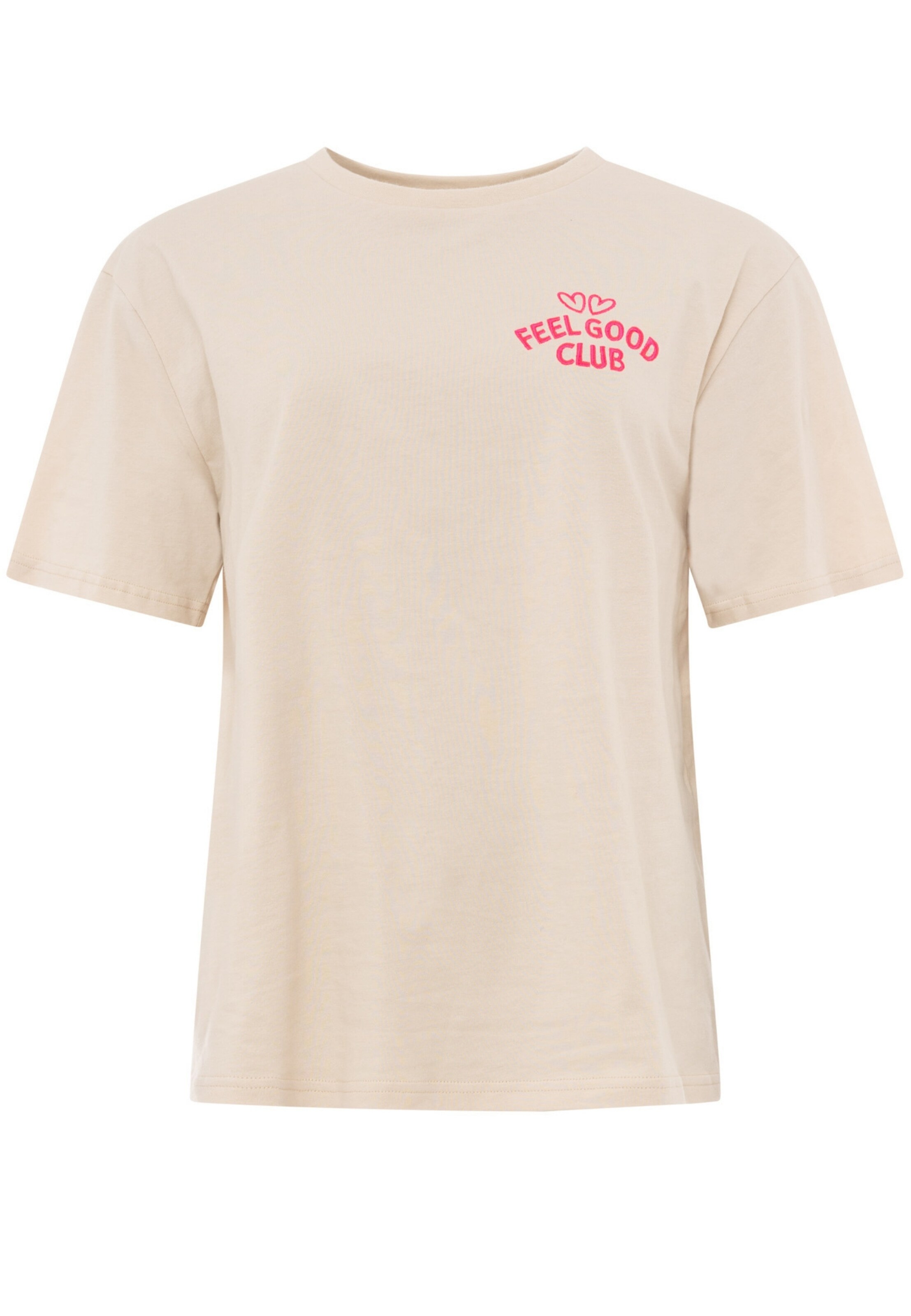 T-shirt Zwillingsherz en beige : devant
