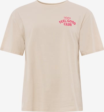 T-shirt Zwillingsherz en beige : devant
