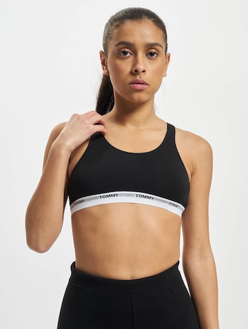 Tommy Jeans Bralette Bra in Black: front